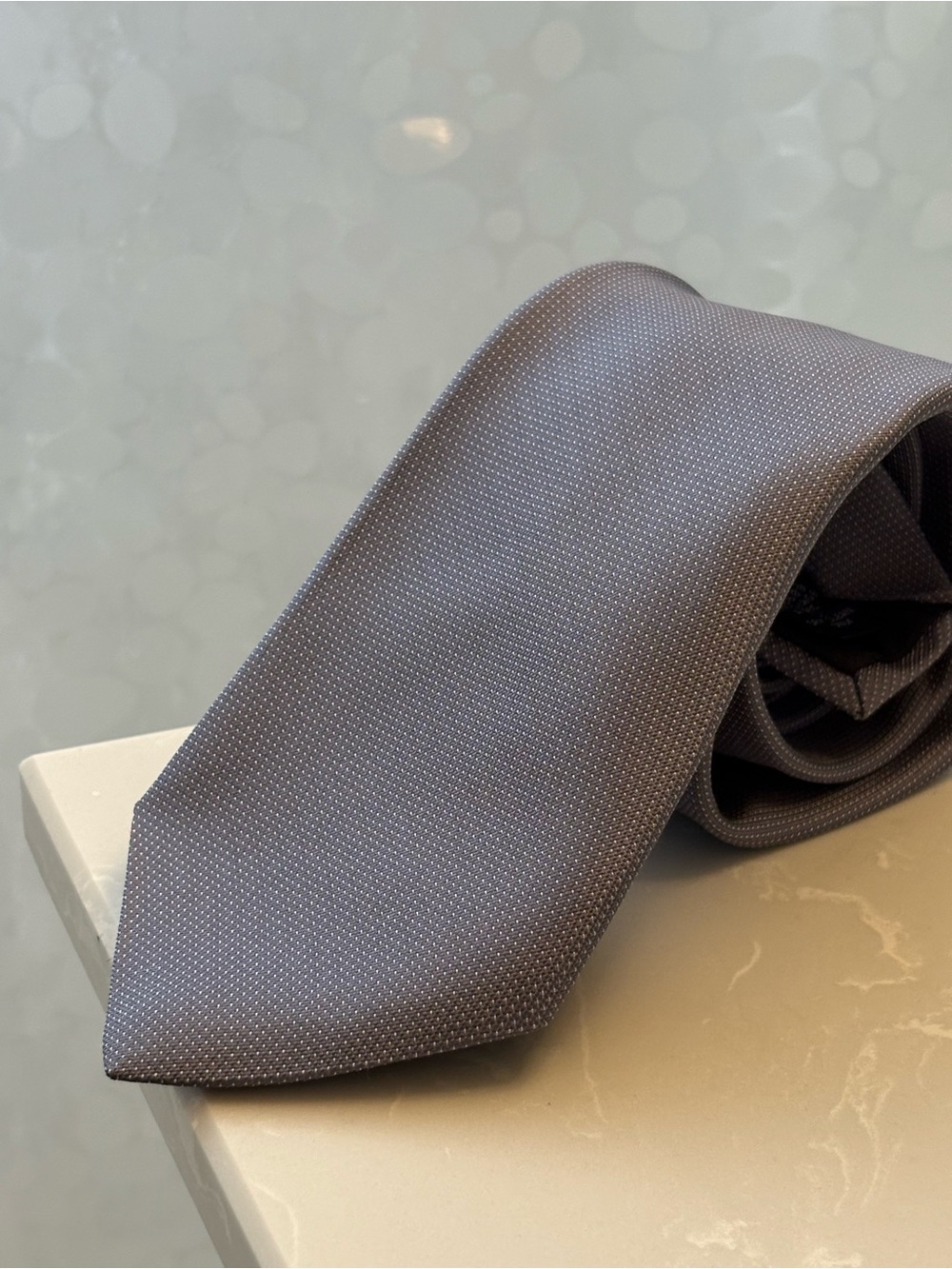 Calvin Klein Classic Men's Dot-Texture Tie in Charcoal Gray
